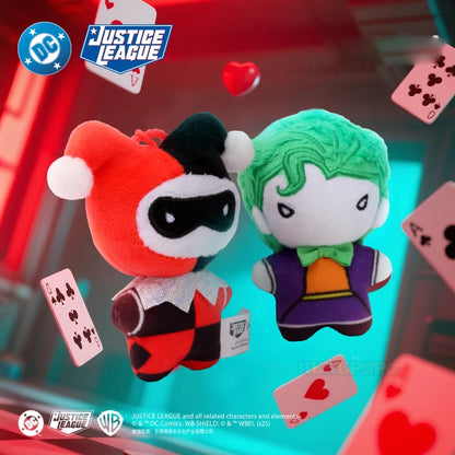 9cm Batman Superman Plush Keychain DC Justice League 9cm Harley Quinn Joker Cute Cartoon Movie Dolls Creative Christmas Gifts