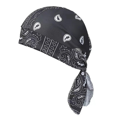 Paisley Durag Cycling Unisex Outdoor Bandana Headwrap Hiking Hip Hop Breathable Motorcycle Skull Cap Streetwear Retro Bandana