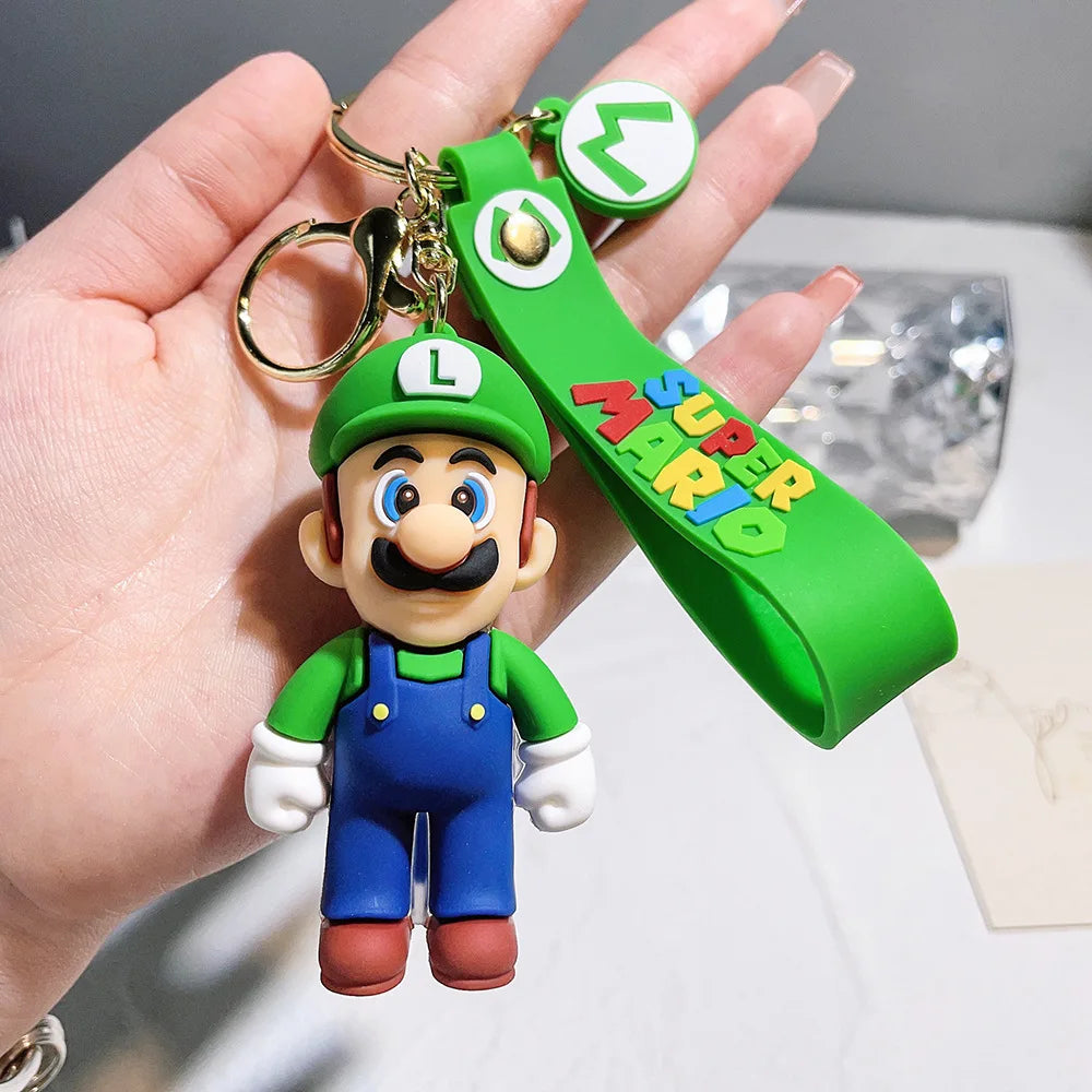 19 Styles Anime Keychain Mario Bros Luigi Toad Bowser Action Figure Model PVC Cartoon Bag Doll Pendant Toys Gift