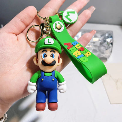 19 Styles Anime Keychain Mario Bros Luigi Toad Bowser Action Figure Model PVC Cartoon Bag Doll Pendant Toys Gift