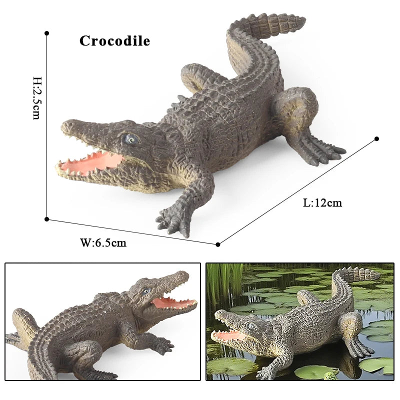 Oenux Wild Animals Action Figures Simulation Sarcosuchus Crocodiles Boar Croc Model PVC Collection Decorate Kids Educational Toy