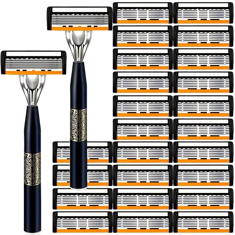 Razor Classic 6 Layer Safety Razor for Mens Shaving&Womens Hair Removal Shaving Blades Manual Shaver