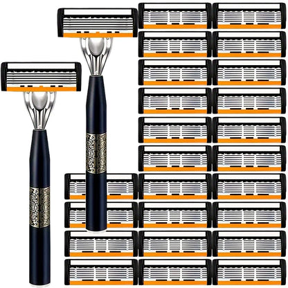 Razor Classic 6 Layer Safety Razor for Mens Shaving&Womens Hair Removal Shaving Blades Manual Shaver