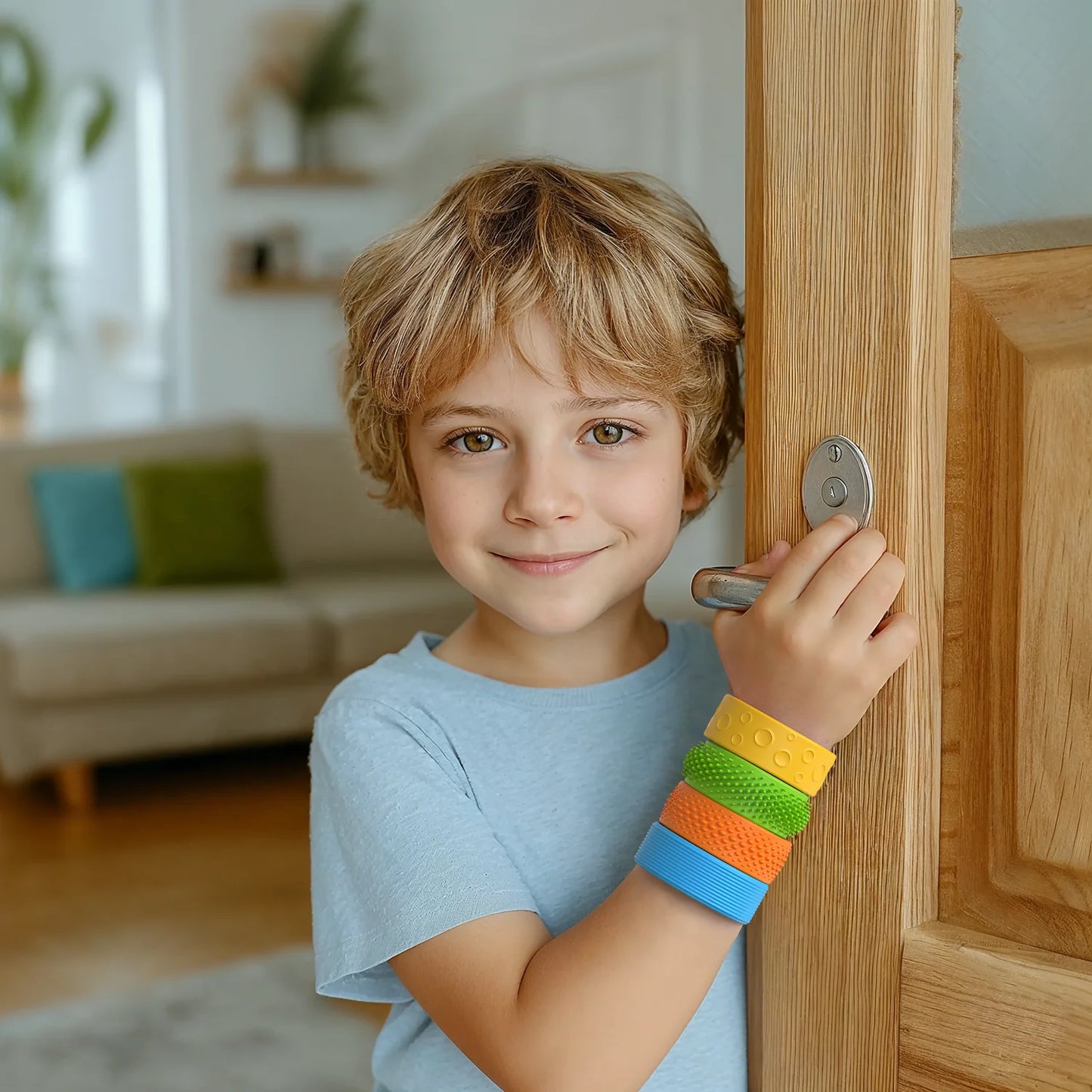 6Pcs Silicone Sensory Fidget Toys  Textured Slap Bracelets For Autism  Special Needs  Calming Stress Relief Fidgets For Kids