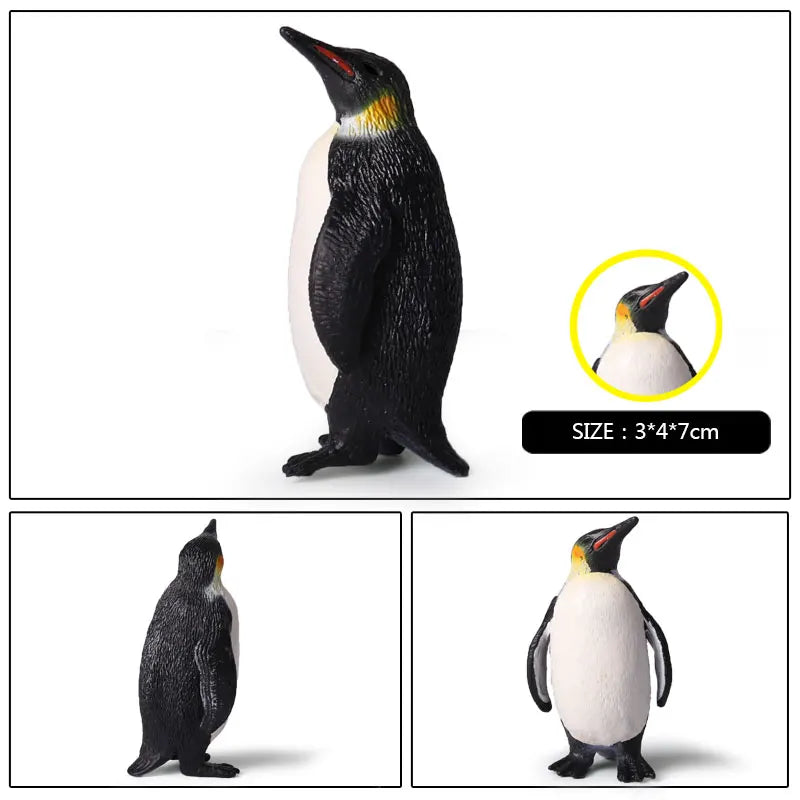 Oenux Arctic South Pole Animals Simulation Penguins Polar Bear Wolf Beluga Whale Action Figures Model Figurine PVC Kid Toy Gift