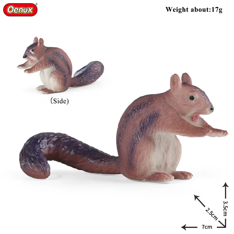 Oenux Wild Animals Simulation Rodent Marmot Mouse Model Squirrel Rat Chinchilla Action Figure Figurine Collection Cute Kid Toy