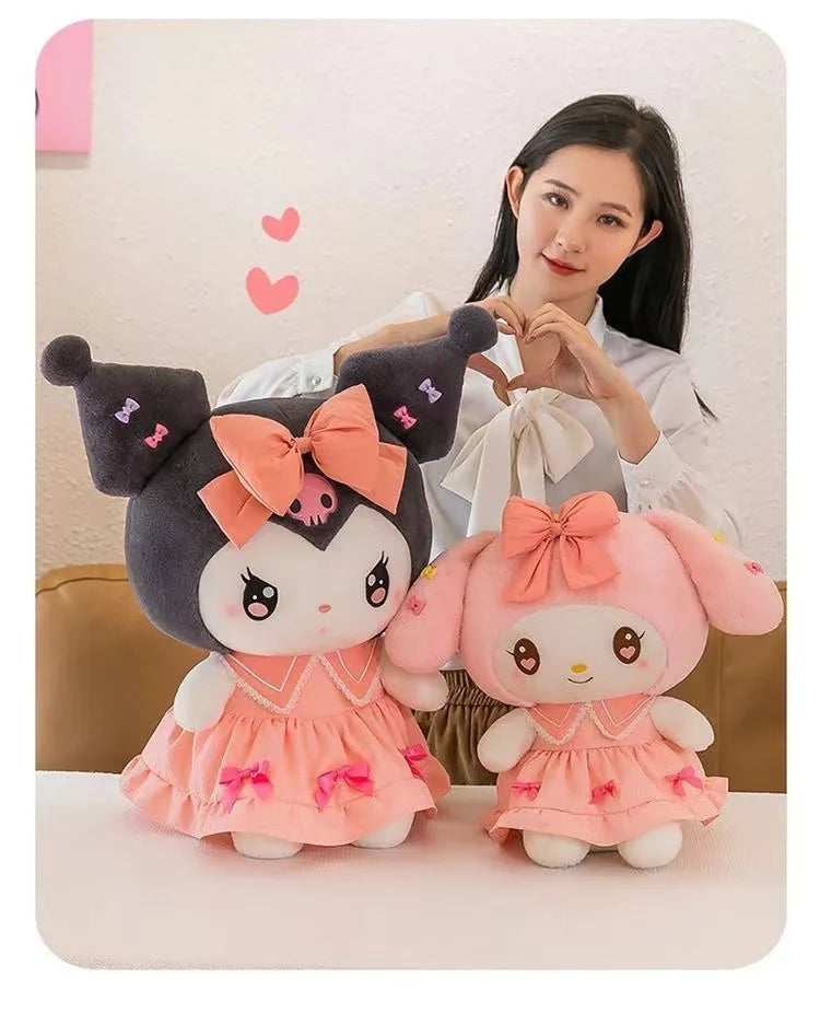 30cm Sanlio Purple Dress Kuromi Stuffed Plush Toy Cute Anime Surrounding Melody Plush Doll Gift for Girlfriend's Birthday