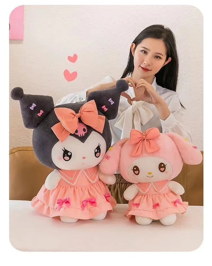 30cm Sanlio Purple Dress Kuromi Stuffed Plush Toy Cute Anime Surrounding Melody Plush Doll Gift for Girlfriend's Birthday