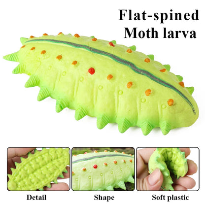 Oenux Soft Wild Insect Animal Model Caterpillar Lizard Snake Chameleon Gekko Action Figures TPR Halloween Trick Toy Kid Gift