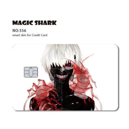 Magic Shark Cartoon Rabbit Warrior Flower Anime Chocolate PVC Sticker Film Skin Cover for Debit Credit Card