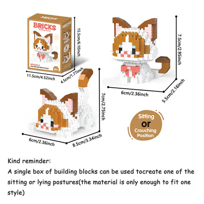 Micro Mini Super Cute Micro Cat Building Kit Tiny Pet Series Doll Figure The Perfect Miniature Gift for Cat Lovers and Girls