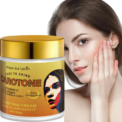Facial Cream, Rich in Beta-Carotene, Brightening and Antioxidant, Deeply Moisturizing and Hydrating with Collagen, Lightweight and Non-Greasy Texture, Suitable for Sensitive Skin