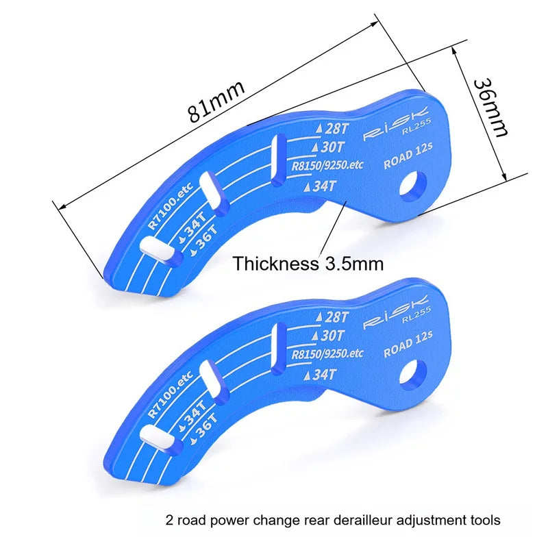 RISK 12T Electric Rear Derailleur Adjuster Adjustment Gauge Guide Tool Chain Gap Tool for Road Bike R7100 R7150 RX820 R8150