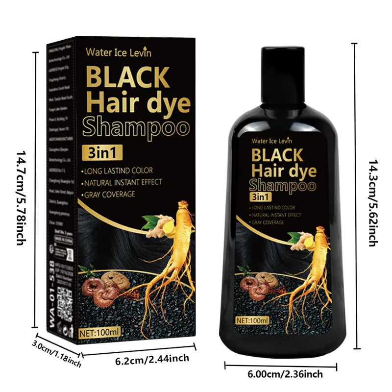 Natural Black Hair Dye Mild Non-Irritating Formula. Rich Lasting Color. Conveniently Skip Salons. Perfect Friends Elders.