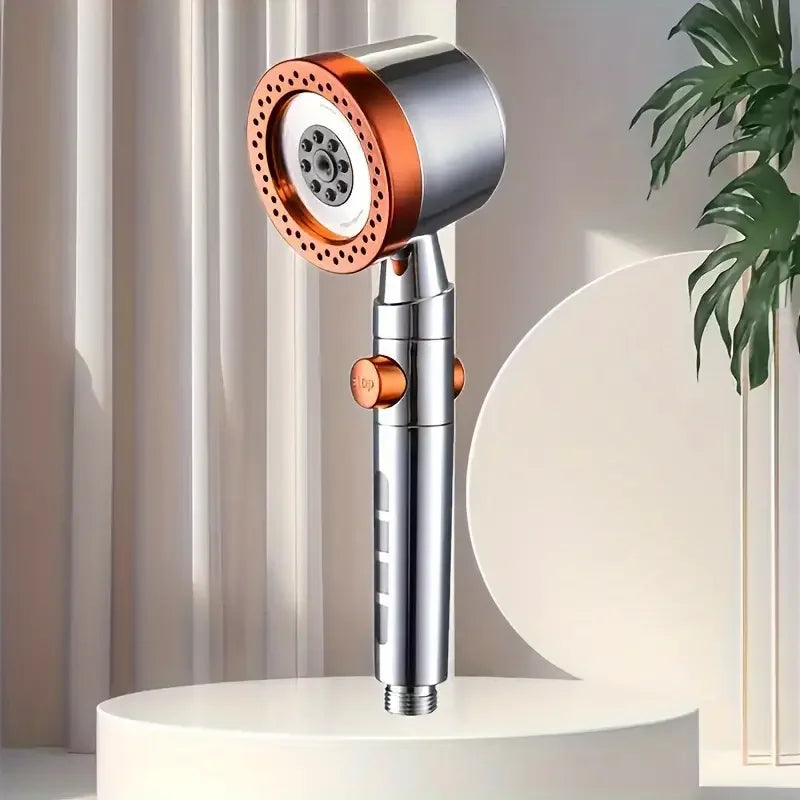 New High Pressure Water Saving Filter Shower Head 5 Modes Handheld Shower Head One Button Stop Bathroom Accessories Set