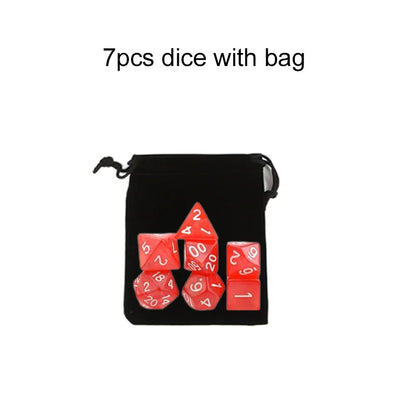 7pcs/set Multicolour Dice Set Multiple Colors Polyhedral RPG DND Role Playing Dragons Board Game Multiple Dice With Bags TMZ