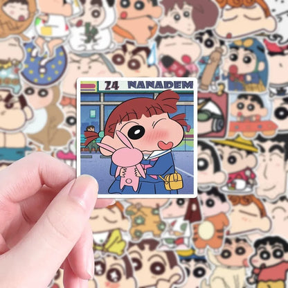 100PCS Cartoon Anime Crayon Shin Chan Stickers Kawaii Decals Kids Toys for Car Laptop Phone Stationery Decor Waterproof Sticker
