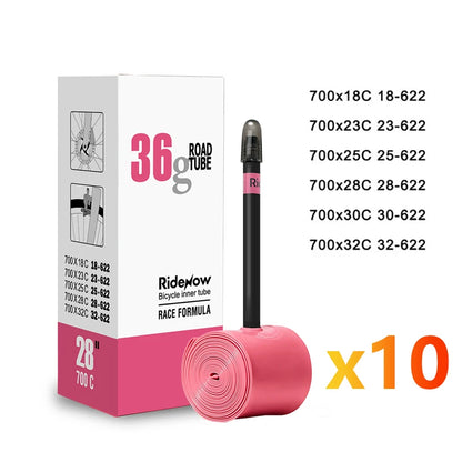 RideNow Ultralight Bike Inner Tube Black Valve 700c Road Bike TPU Inner Tube French Valve Bicycle Inner Tubes Bike Parts