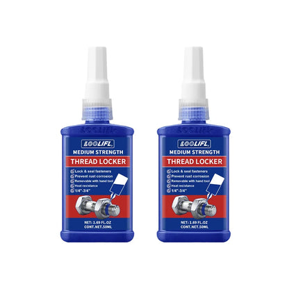 LOOLIFL Blue Thread Locker 243 Nuts-Bolts Locker, Screw Adhesive Lock Tight Seal Fasteners Anaerobic Curing Metal Glue,Rustproof