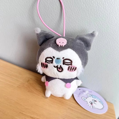 Chiikawa Self-deprecating Bear Collaboration Sanrioin Plush Doll Helo Kiity1 Melodyi Kuromev Sachiji Plush Toy Keychain Decorate