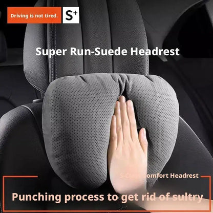 Luxury Car Headrest Pillow,Premium Neck Support Cushion for Mercedes S-Class, BMW,Breathable,Soft for Long Drive Comfort