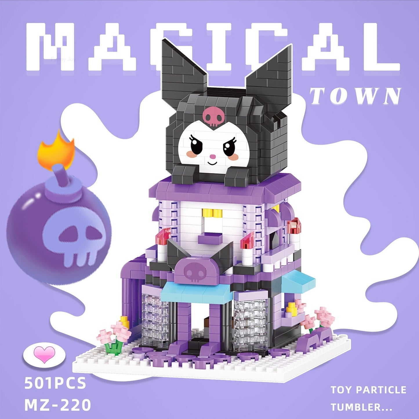 Cartoon Anime Hello Kitty Blocks Kuromi My Melody Cinnamoroll Mouse Building Blocks Doll Toy Kids Birthday Gift