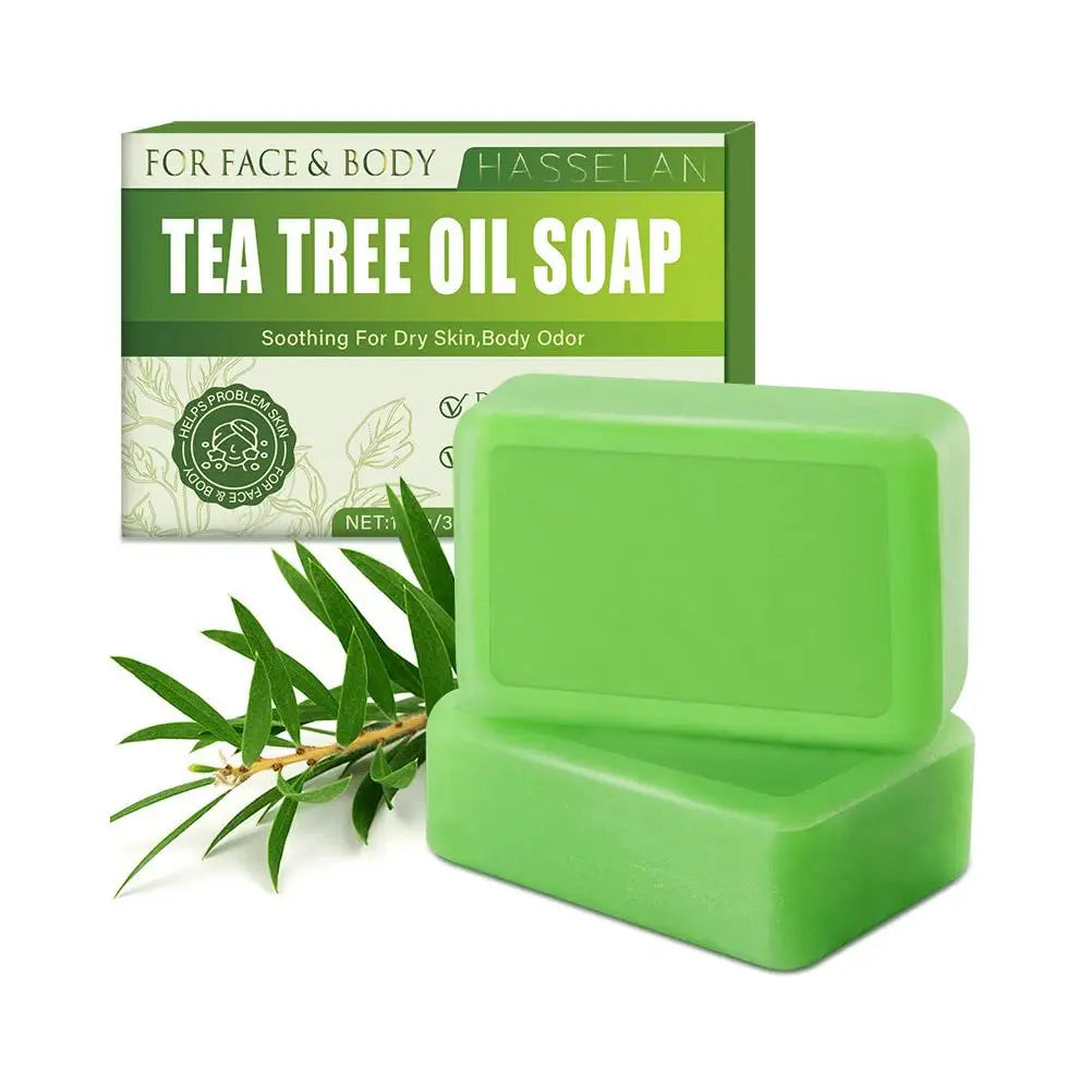 Tea Tree Soap for Face & Body Acne, 100g Tea Tree Oil Soap Bar for Face & Body Natural Skin Cleanser for Oily, Dry & Itchy Skin