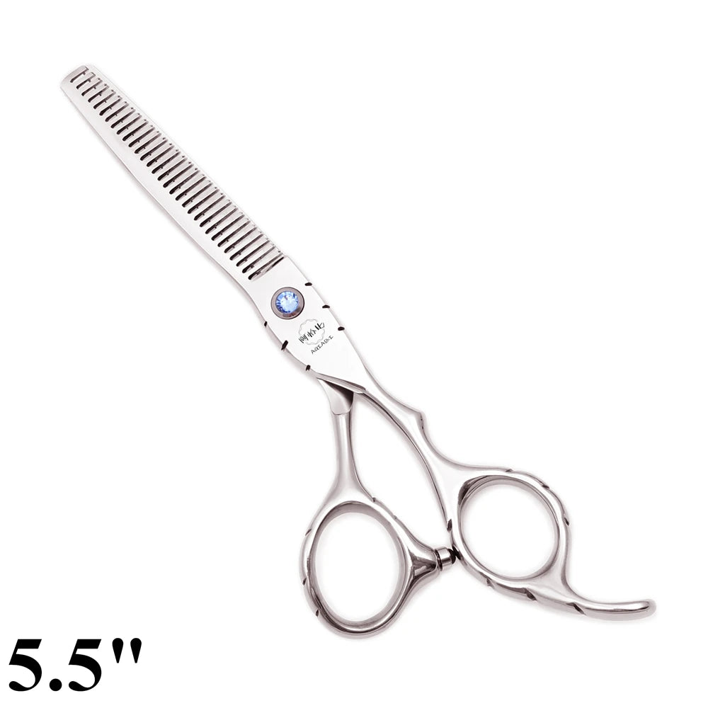 Professional Hairdressing Scissors 5.5" 6" AQIABI Japan Stainless Thinning Scissors Barber Shop Hair Cutting Scissors Red A1010