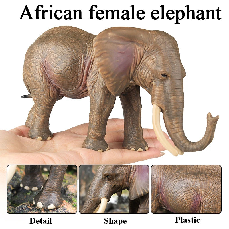 Oenux African Wild Animals Elephant Model Simulation Big Mammoth Action Figures Figurine PVC Educational Toy For Kids Gift