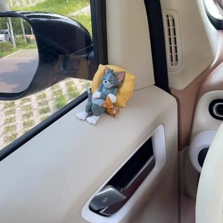 Car Dashboard Decor Interior with Adhesive Pads for Dashboard Desktop Ornament Classic Cartoon Figure Collection Car Accessories