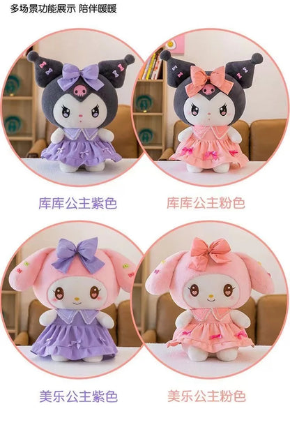 30cm Sanlio Purple Dress Kuromi Stuffed Plush Toy Cute Anime Surrounding Melody Plush Doll Gift for Girlfriend's Birthday