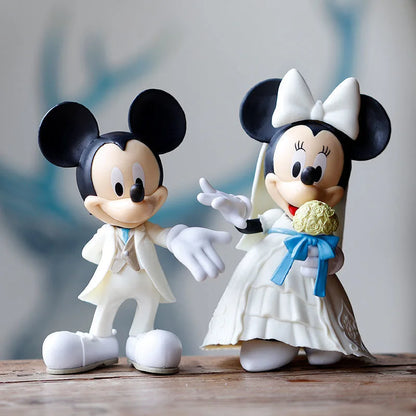 2 pcs/set Disney Action Figures Toys Mickey  Minne Model Toy  Wedding Doll gift