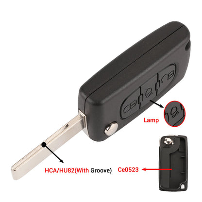 jingyuqin 2/3 Buttons for Peugeot 207 307 308 407 607 807 For Citroen C2 C3 C4 C5 C6 Auto Remote key Case Va2/Hu83 CE0523 CE0536
