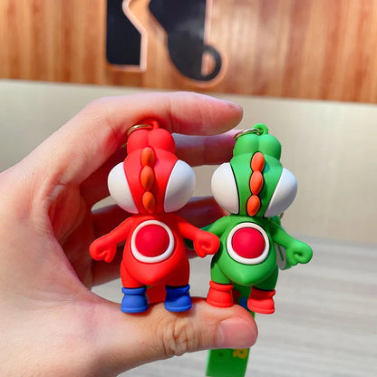 Super Mario Bros Keychain Anime Figure Toad Yoshi Car Decoration Backpack Pendant Accessories Kids