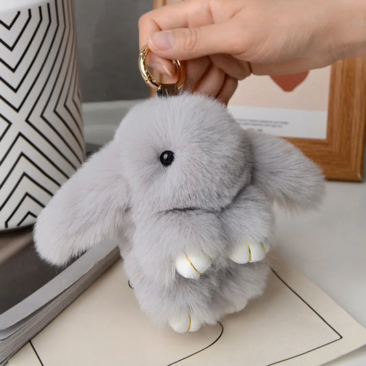 15cm Gifts Rabbit Fur Keychain Women Bag Car Key chain Pendant Decoration Jewelry Bags Hangings Accessories
