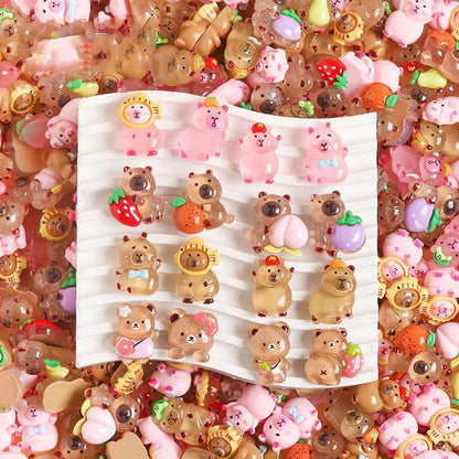 10pcs Cartoont Capybara Blind Bag Simulation Animal Model Toy Mini Blind Box Toy Miniature Animal Surprise Blind Bag Kid Gift