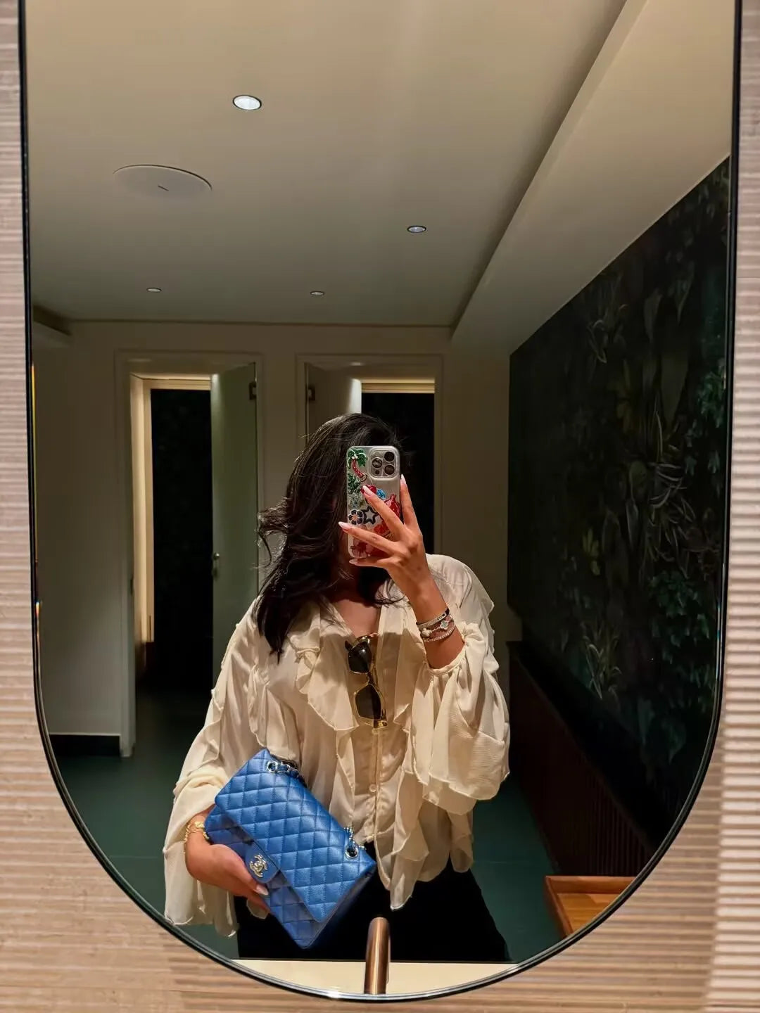 YENKYE New 2025 Women Sexy Semi-sheer Ruffle Shirt Long Sleeve V Neck Front Button Autumn Blouse Burgundy Blusas Mujer