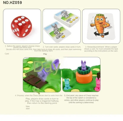New Rabbit Trap Puzzle Toy Children's Dual Play Multiplayer Board Game Competition Parent Child Interactive Strategy Game
