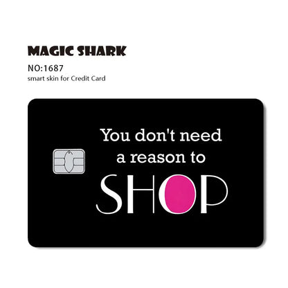 Magic Shark Fashin King Poker Money Game Controler Dragon 3M Matte Thin Sticker Film Skin for Debit Bank Credit Card