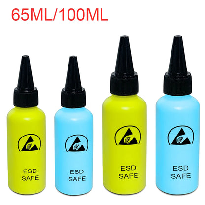 Alcohol bottle dispensing rosin washing plate water anti-static solvent bottle with needle 65ML leak-proof mobile phone repair