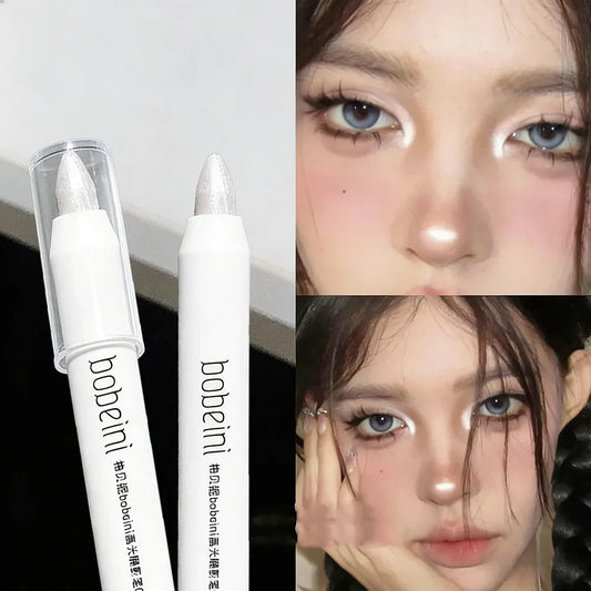 1pc Shimmering Highlight Stick, Glitter White Eyeshadow Pencil for Bright Eyes, Dazzling Effect Makeup Highlighter