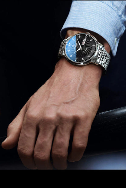 POEDAGAR Luxury Brand Man Watch Waterproof Luminous Date Week Men's Quartz Wristwatch Stainless Steel Fashion Sports Men Watches