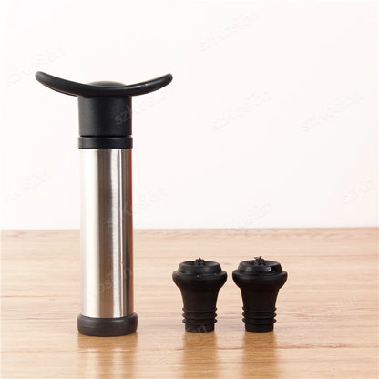 Vacuum Wine Saver Set Pump Preserver with Vacuum Wine Rubber Black Bottle Stoppers for White / Beer Wine Sealing Keep Wine Fresh
