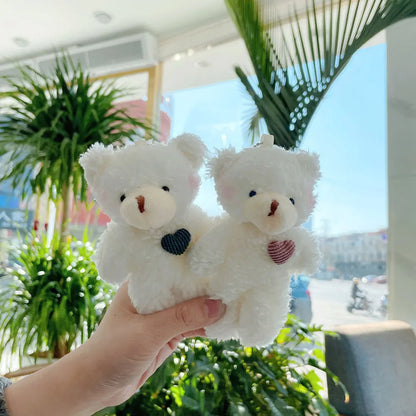 12cm Cute Bear Plush Keyring Pendant Soft Stuffed Plush Keychain Toy Backpack Pendant Birthday Gifts for Children