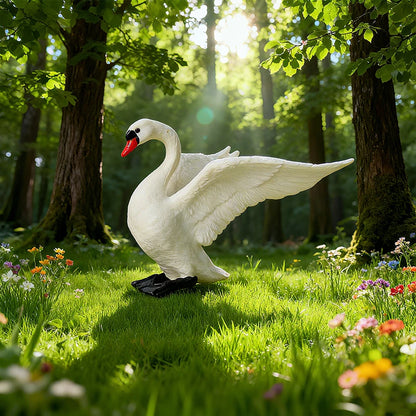 Oenux Poultry Model Simulation Goose Swan Gaggle Duck Flock Action Figures Farm Animals Figurine Miniature Education Kids Toy