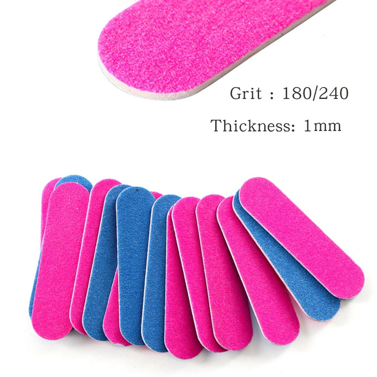 10 to 1000 pcs Disposable Mini Nail Files - Double Sided Emery Boards for Manicure and Pedicure - 180/240 Grit