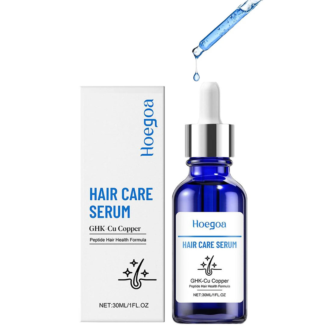 30ML Copper Peptide Serum for Hair Growth, GHK-Cu Peptide Hair Serum Non-Greasy Scalp Care for Thicker Fuller Hair Anti Loss