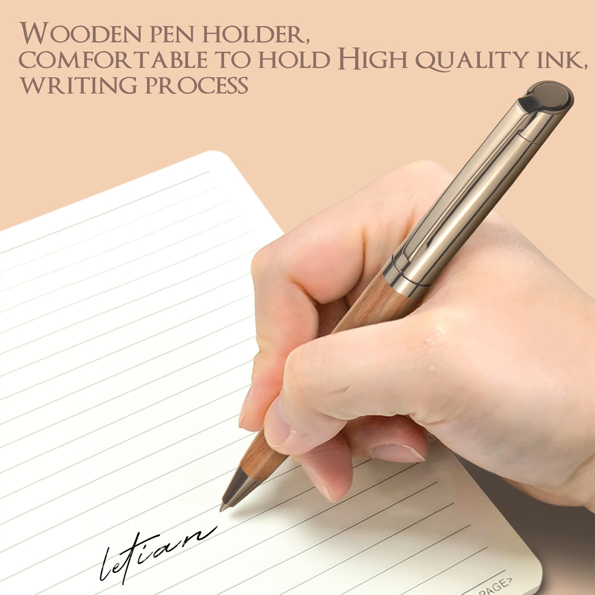 YUN CHUN 1 Set Premium Metal Ballpoint Pen with Wood Barrel for Smooth Writing and High-End Design-Black Ink-Office-With Case