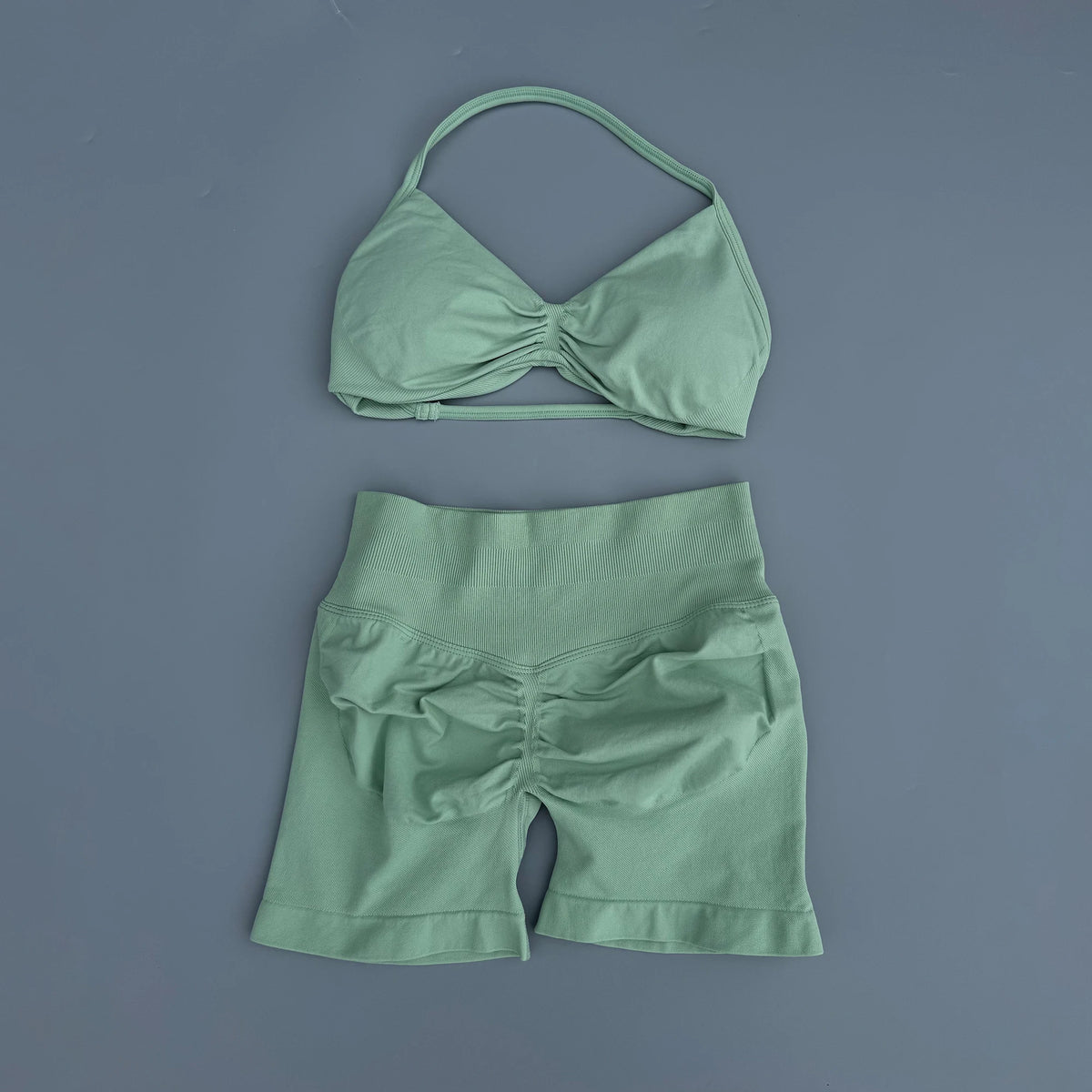2 Piece Sports Gym Set Strappy Bra Yoga Underwear Short Sport Leggings Bicycle Running Sportswear Woman Seamless Yoga Set