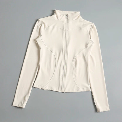 Women Zip Fitness Yoga Shirt Long Sleeve Sports Jacket Gym Top Activewear Running Coats Workout Clothes Woman
